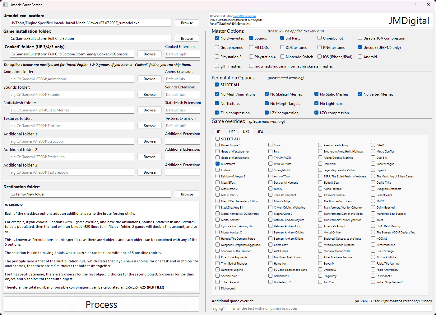 UModel brute forcer UModel brute force tool preview